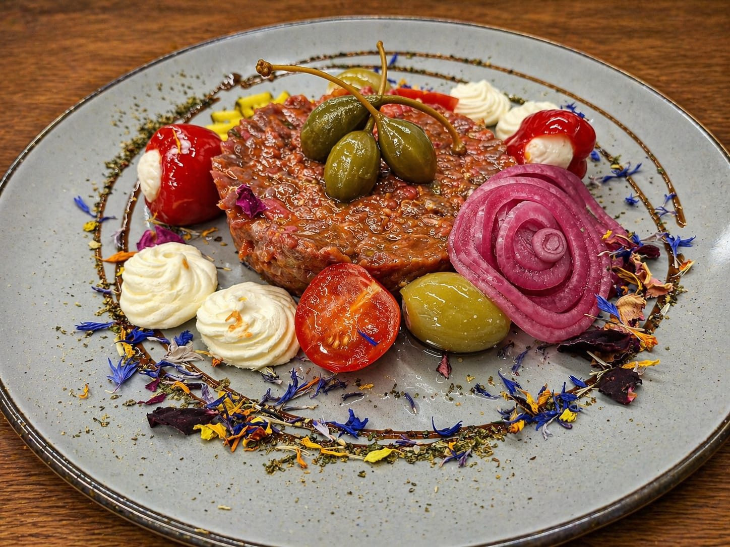 Tatar mit feinen Beilagen